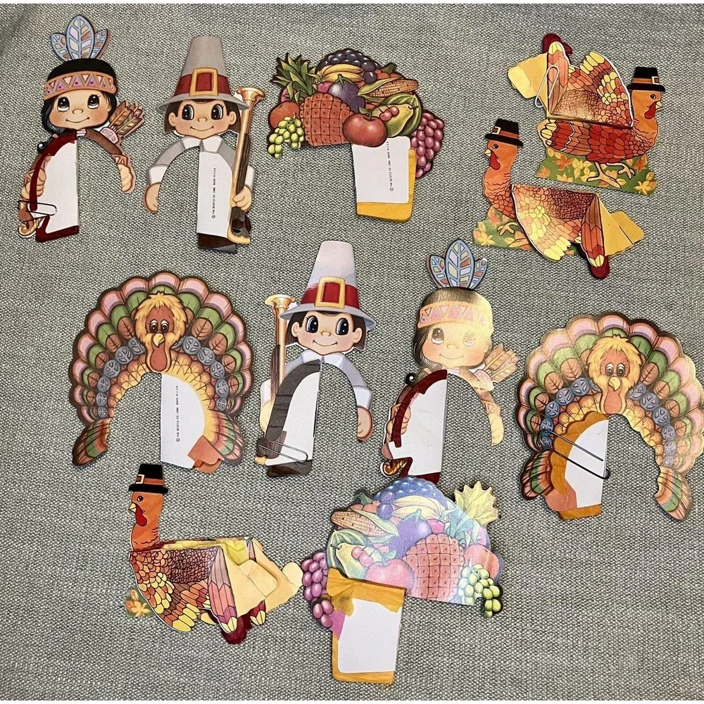 Vintage 1986 Beistle Thanksgiving Honeycomb Decorations & Suncatchers Lot USA